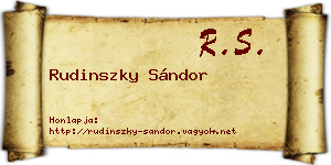 Rudinszky Sándor névjegykártya