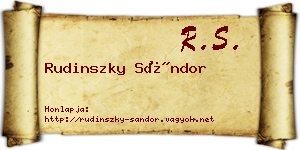 Rudinszky Sándor névjegykártya